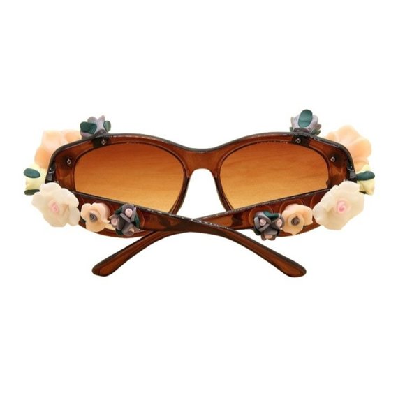 Handmade Tortoiseshell Colored Flower Cat Eye Festival Sunglasses